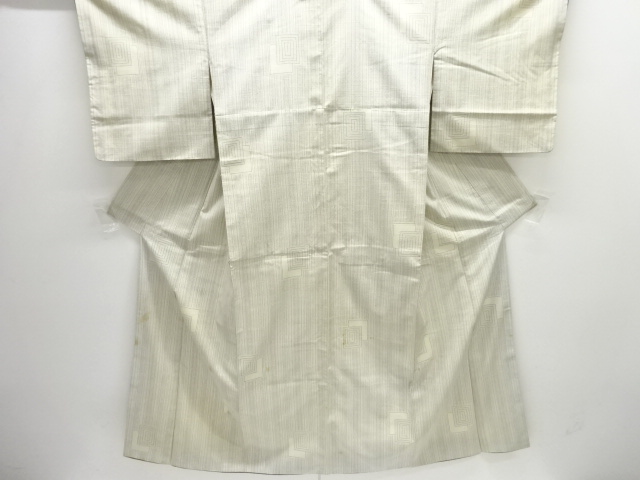 JAPANESE KIMONO / ANTIQUE KIMONO / SILK / TSUMUGI / WOVEN STRIPE